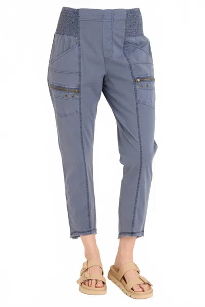 Xcvi Camden Linen Tapered Crop Pant In Pacific Pigment In Blue