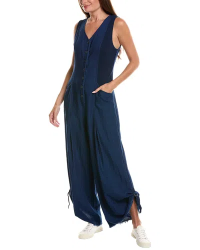 Xcvi Aisling Snap-up Jumpsuit In Sluice Wash In Blue