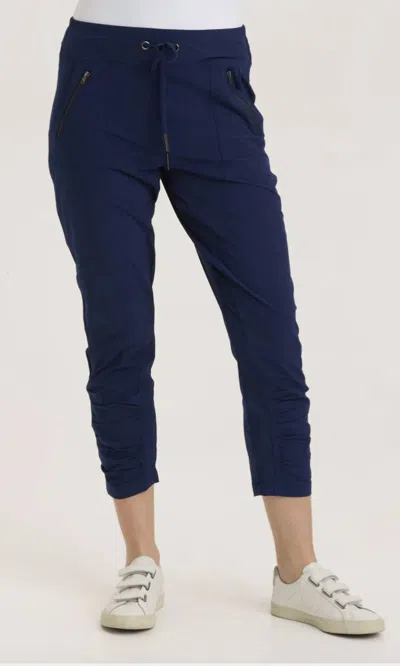 Xcvi Aksana Ruched Leg Panels Legginig In Navy In Blue