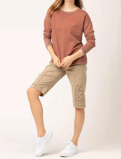 Xcvi Alish Burnout Pullover Top In Nutmeg In Brown