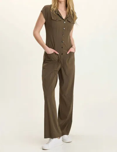 Xcvi Alpha Cap Sleeve Jumpsuit In Clove In Brown