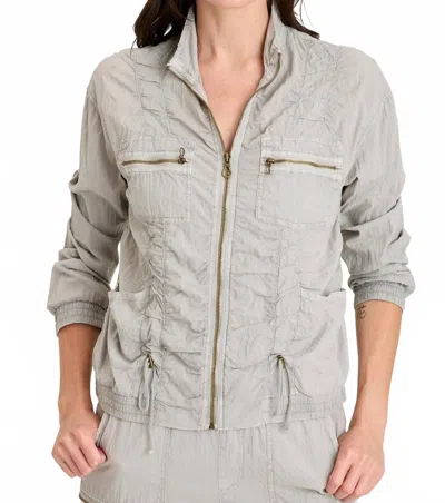 Xcvi Amis Cinchable Bomber Jacket In Earl Grey Pigment In Gray