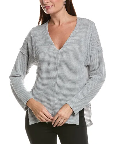Xcvi Arnie V-neck Top In Gray