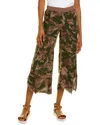 Xcvi Astri Printed Linen-blend Pant In Green