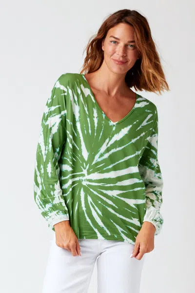 Xcvi Bale V-neck Top In Green