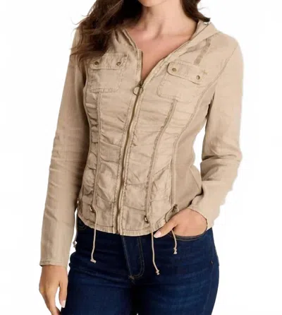 Xcvi Balvino Linen Ruched Cord Jacket In Tanglewood Pigment In Brown