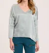 Xcvi Bauer V Neck Top In Dewdrop In Grey