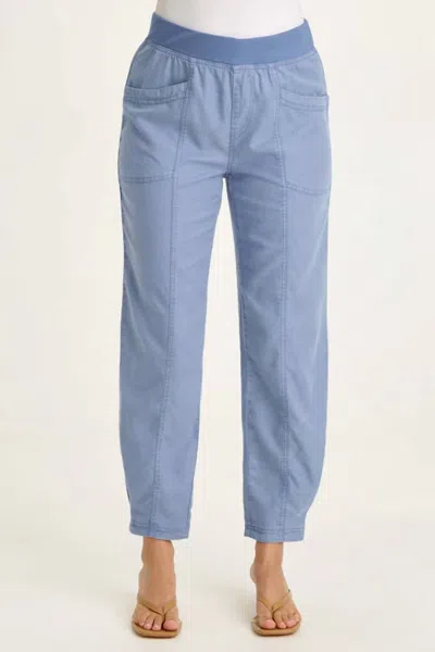 Xcvi Beck Twil Barrel Pants In Shasta Lake In Blue