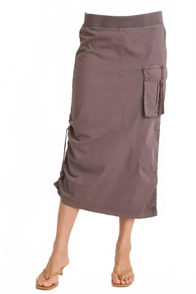 Xcvi Bindi Poplin Side-cinch Midi Skirt In Virtuoso Pigment In Gray