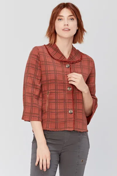 Xcvi Boxy Plaid Blazer In Brown