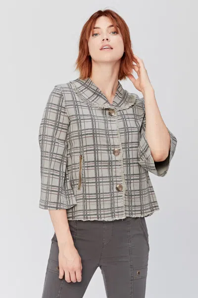 Xcvi Boxy Plaid Blazer In Gray