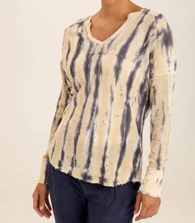 Xcvi Bullock Mesh V-neck Pullover In Flecked Wash In Neutral