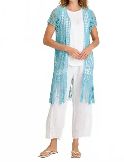 Xcvi Calix Open Front Cover-up In Mermaid Tail In Blue
