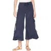 Xcvi Cargo Gaucho Crop Pants Womens Anchor Navy Cotton Wide Leg Gbo635 In Blue