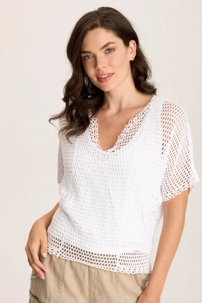 Xcvi Centre Crochet Layered Top In White