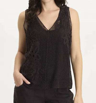 Xcvi Chariss Crochet Tank In Black