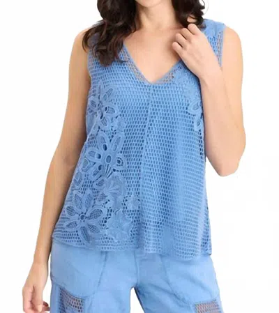 Xcvi Chariss Crochet Tank In Shasta Lake In Blue
