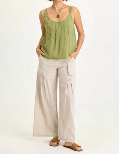 Xcvi Charli Linen Inverted Box Pleat Pants In Clay Pot Pigment In Green
