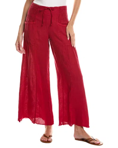 Xcvi Coleson Linen Wide Leg Pant In Red
