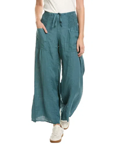 Xcvi Coleson Linen Wide Leg Pant In Blue