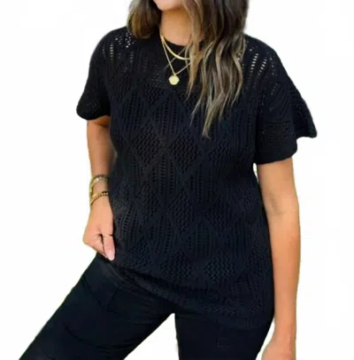 Xcvi Copeland Mock Neck Top In Black In Multi