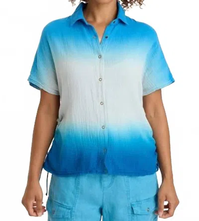 Xcvi Creston Gauze Snap-up Top In Motley Ombre Kismet In Multi