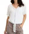 Xcvi Curine V-neck Top In White In White