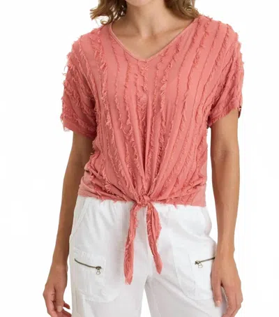 Xcvi Curine V-neck Tie-front Tee In Cherry Fizz In Pink