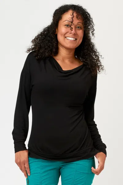 Xcvi Dayo Cowl Neck Top In Black