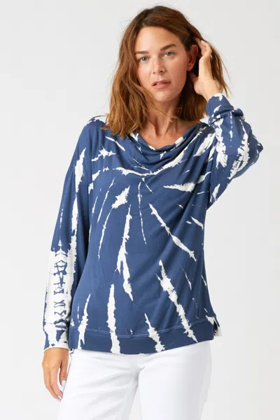 Xcvi Dayo Cowl Neck Top In Blue