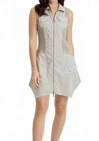 Xcvi Delmis Zippered Collar Dress In Whitecap In Multi