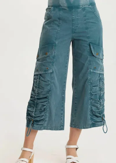 Xcvi Distressed Muldoon Crop Pant In Deep Teal In Green