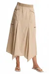 Xcvi Doak Sharkbite Hem And Cargo Pockets Skirt In Tanglewood Pigment In Neutral