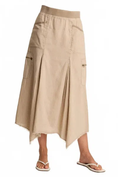 Xcvi Doak Sharkbite Hem And Cargo Pockets Skirt In Tanglewood Pigment In Neutral
