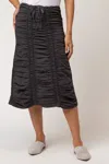Xcvi Double Shirred Panel Skirt In Grey