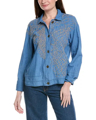 Xcvi Embroidered Helm Jacket In Blue