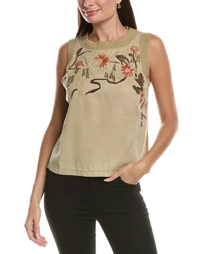 Xcvi Embroidered Katrine Tank In Green