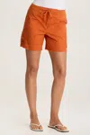 Xcvi Erna Poplin Multi-pocket Short In Orange