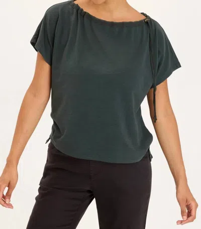 Xcvi Exelda Top In Deep Peacock Green In Multi