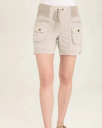 Xcvi Felix Poplin Drawstring Short In Ripple Pigment In Neutral