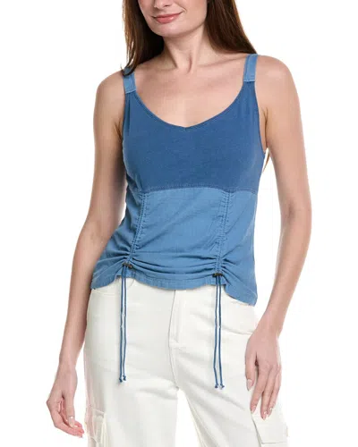 Xcvi Fife Linen-blend Tank In Blue