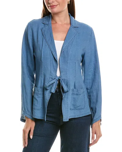 Xcvi Floris Linen-blend Jacket In Blue