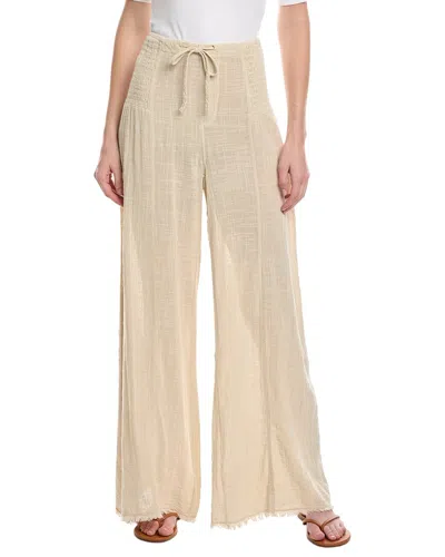 Xcvi Gauze Linen-blend Kaj Wide Leg Pant In Neutral
