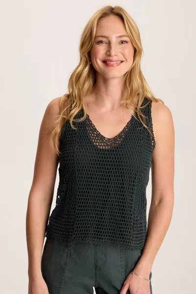 Xcvi Grazie Crochet Layered Tank In Green