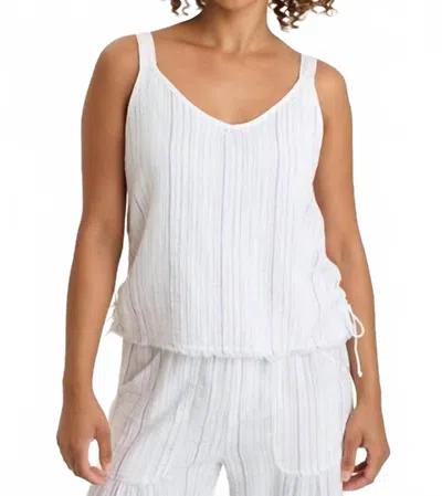 Xcvi Grethel Stripe Gauze Tank In White