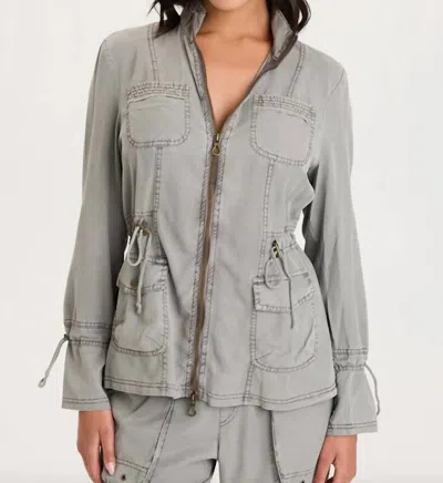 Xcvi Hall Twill Jacket In Magnetic Grey Pigment In Multi