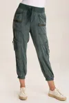 Xcvi Hansa Banded Cargo Pant In Silken Pine In Gray