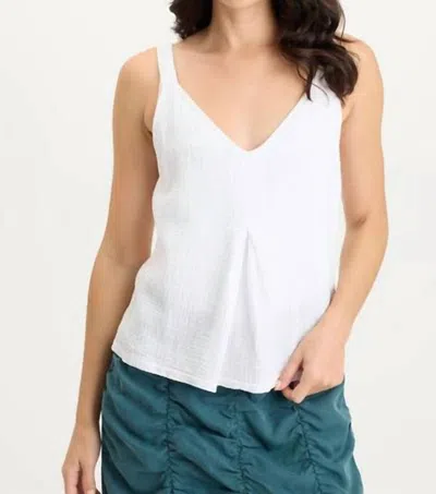 Xcvi Hedley Gauze Jersey Box Pleat Tank In White