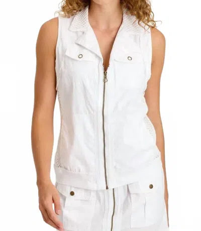 Xcvi Helsa Poplin Mesh Vest In White