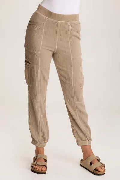 Xcvi Hidalgo Plush Gauze Jogger In Sand